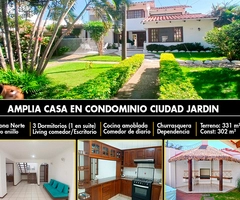 ???? EN VENTA AMPLIA CASA DE 2 PLANTAS    CONDOMINIO CIUDAD JARDIN!!!!