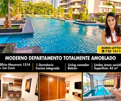 EDIFICIO MACORORO 13-14 moderno departamento en piso alto totalmente amoblado