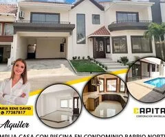 AMPLIA CASA EN ALQUILER - CONDOMINIO BARRIO NORTE