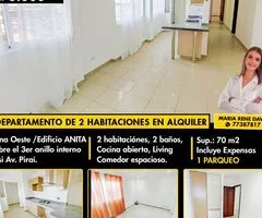DEPARTAMENTO DE 2 DORMITORIOS EN ALQUILER - EDIFICIO ANITA