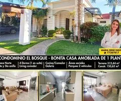 CASA AMOBLADA DE UNA PLANTA EN ALQUILER – CONDOMINIO EL BOSQUE
