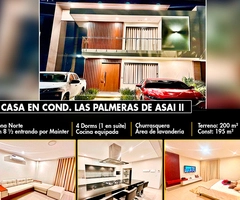 HERMOSA CASA EN VENTA - ZONA NORTE CONDOMINIO LAS PALMERAS DE ASAI II