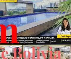 SKY COLLECTION PLAZA ITALIA MONOAMBIENTE AMOBLADO CON PARQUEO Y BAULERA – ZONA EQUIPETROL