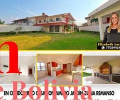 Casa con amplio jardin en venta zona norte Remanso 8vo anillo
