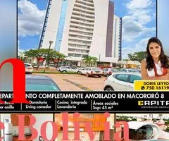 DEPARTAMENTO AMOBLADO DE 1 DORMITORIO EN EQUIPETROL