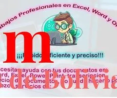Se realizan trabajos en word, excel, power point y photoshop