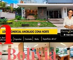 Local comercial amoblado en alquiler zona norte Av. Beni